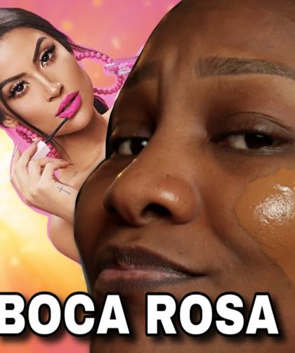 TESTEI a BASE da BOCA ROSA em PELE NEGRA