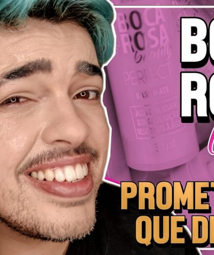 BASE BOCA ROSA PARA PELE SECA: vale a pena? | TESTE: da água, camada e de transferência | RESENHA