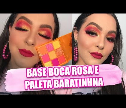 TESTANDO MAQUIAGEM DA 25 DE MARÇO Base Boca Rosa, paletas, pó iluminador