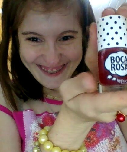 testando meu lip tint da Boca Rosa