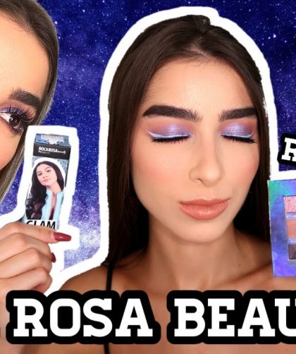 MAKE GALÁTICA COM NOVO DELINEADO DE BOCA ROSA E PALETA BARATINHA! 😱 💜