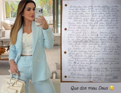Deolane manda carta à mãe da prisão e se declara inocente: “Esse mal é para o bem”