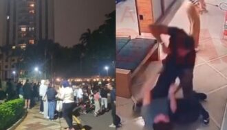 Vizinhos de Aline Mineiro realizam manifestação em condomínio após caso de agressão