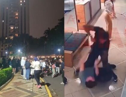 Vizinhos de Aline Mineiro realizam manifestação em condomínio após caso de agressão