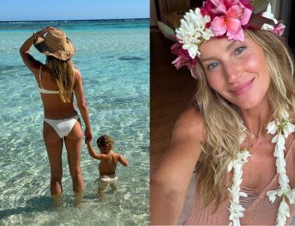 Em família, Gisele Bündchen abre álbum de viagem ao Taiti