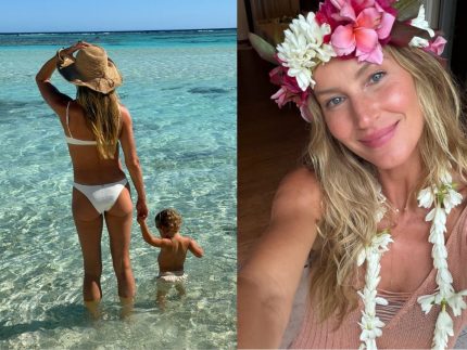 Em família, Gisele Bündchen abre álbum de viagem ao Taiti Em família, Gisele Bündchen abre álbum de viagem ao Taiti