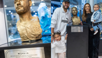 Neymar ganha busto em museu do Santos e celebra: “Pego de surpresa”