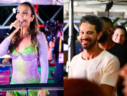 Namorado de Ivete Sangalo, Thiago Maia acompanha a cantora durante festival