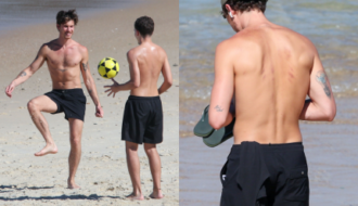 Arranhão e altinha na praia: Shawn Mendes dá o que falar com marca nas costas