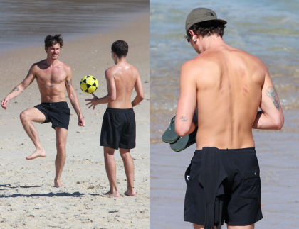 Arranhão e altinha na praia: Shawn Mendes dá o que falar com marca nas costas Arranhão e altinha na praia: Shawn Mendes dá o que falar com marca nas costas