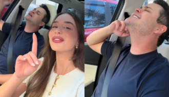 Matheus Aleixo grava vídeo com Duda Rubert em carro e web reage: “Dia do casal maluco?”