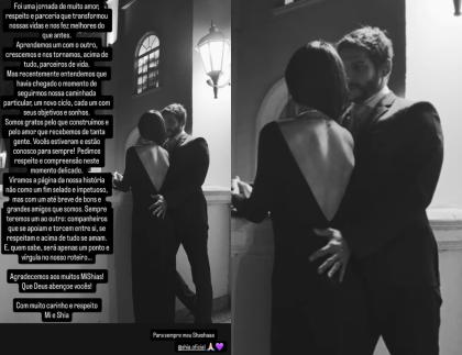 Michelle Barros anuncia fim de namoro com Shia: “Ponto e vírgula no nosso roteiro” Michelle Barros anuncia fim de namoro com Shia: “Ponto e vírgula no nosso roteiro”