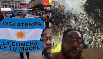 Em Buenos Aires, Lázaro Ramos registra festa após virada da Argentina contra Inglaterra