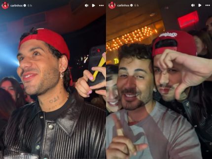 Carlinhos Maia e Zé Felipe entram no clima de sofrência durante show de Léo Foguete