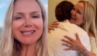 Eliana mostra emoção ao reencontrar o filho e explica motivo da distância: “Orgulhosa”