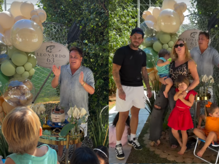 Leonardo celebra 63 anos em festa intimista com tema de pescaria