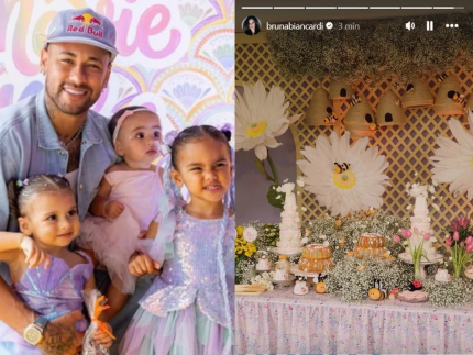 Filhas de Neymar! Bruna Biancardi organiza festa de aniversário conjunta para Mel e Helena