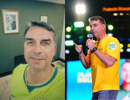 No antigo gabinete do pai, Flávio Bolsonaro convoca apoiadores para convenção do PL