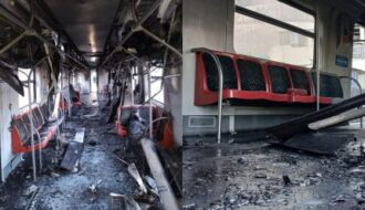 Veja como ficou o vagão de trem que explodiu e paralisou linhas em SP