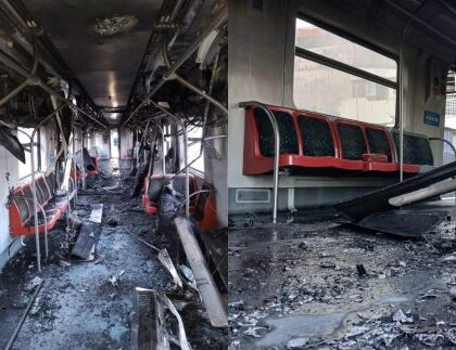 Veja como ficou o vagão de trem que explodiu e paralisou linhas em SP