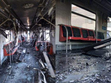 Veja como ficou o vagão de trem que explodiu e paralisou linhas em SP