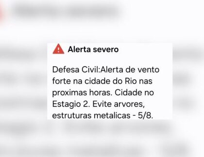 Ventos fortes no Rio: Defesa Civil emite “alerta severo” nesta quarta-feira
