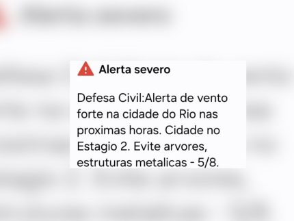 Ventos fortes no Rio: Defesa Civil emite “alerta severo” nesta quarta-feira