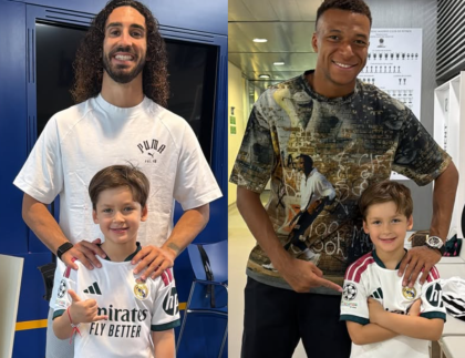 Tainá Militão leva filho com Léo Pereira para conhecer astros do Real Madrid