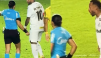 Leitura labial aponta Neymar xingando árbitra durante empate do Santos com o Mirassol; veja