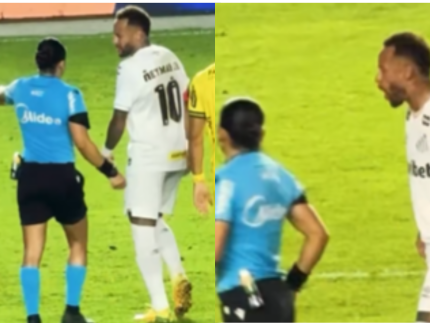 Leitura labial aponta Neymar xingando árbitra durante empate do Santos com o Mirassol; veja Leitura labial aponta Neymar xingando árbitra durante empate do Santos com o Mirassol; veja