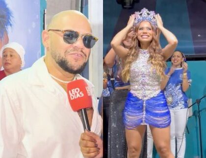 Gominho prestigia coroação de Lexa em escola de samba e a elogia: “Batalhou muito”