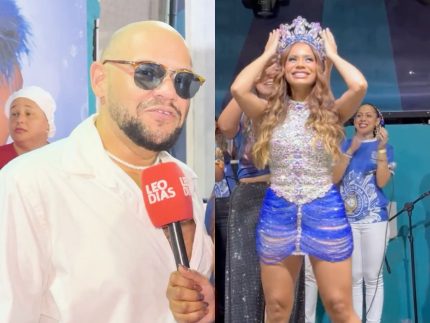 Gominho prestigia coroação de Lexa em escola de samba e a elogia: “Batalhou muito”