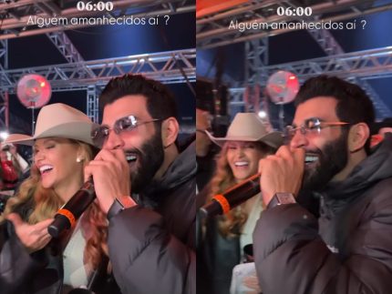 Até de manhã! Andressa Suita e Gusttavo Lima aproveitam Barretos até o amanhecer