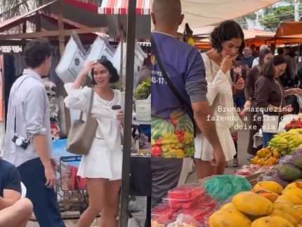 De volta ao Brasil, Bruna Marquezine e Shawn Mendes aproveitam domingo em feira do RJ