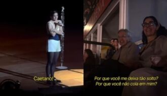 Rosalía reverencia Caetano Veloso e música brasileira em show no Rio de Janeiro