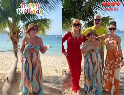 Celebrando 84 anos, Susana Vieira reúne família no Caribe e esbanja vitalidade