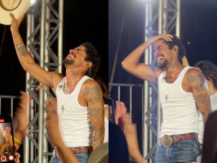 Jeninho desaba em lágrimas e agradece a Deus durante gravação de seu 1º DVD em Barretos