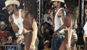 Jeninho chama Maria Rita ao palco e alimenta rumores de romance: “Cangote mais cheiroso”