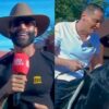 Gusttavo Lima ensina Leo Dias a montar a cavalo em Barretos