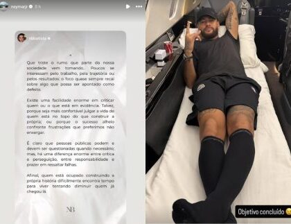 Após confusão em jogo do Santos, Neymar compartilha reflexão sobre críticas e perseguição