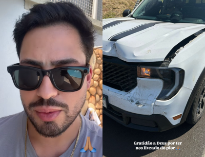 Matheus Vargas, filho de Leonardo, sofre acidente de carro e se pronuncia