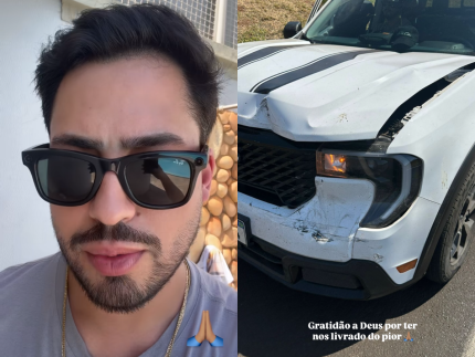 Matheus Vargas, filho de Leonardo, sofre acidente de carro e se pronuncia