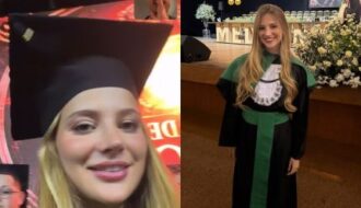 Esposa de Martinelli, da Seleção, celebra formatura em medicina e agradece apoio do jogador
