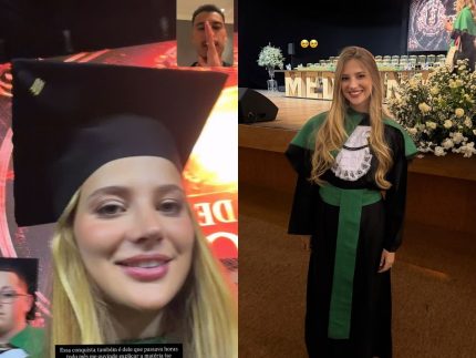 Esposa de Martinelli, da Seleção, celebra formatura em medicina e agradece apoio do jogador