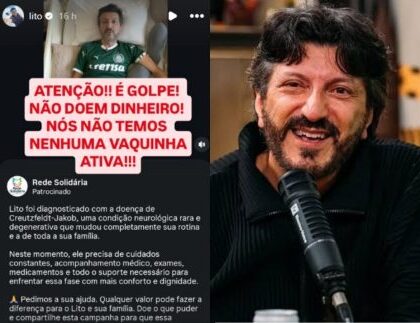 Golpistas usam doença do piloto Lito Sousa para enganar seguidores com falsa vaquinha