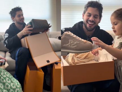 Zé Felipe é acordado pelos filhos no Dia dos Pais e ganha presentes de luxo de Virginia